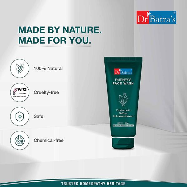 Dr Batra's Fairness Face Wash - Saffron & Echinacea Extract 100 gm - Face Wash & Cleansers