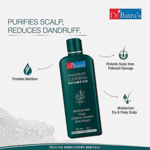 Dr Batra's Dandruff Cleansing Shampoo 500 ml + Conditioner 200 ml + Hair Oil 200 ml + Hair Vitalizing Serum 125 ml - Hair Treatment