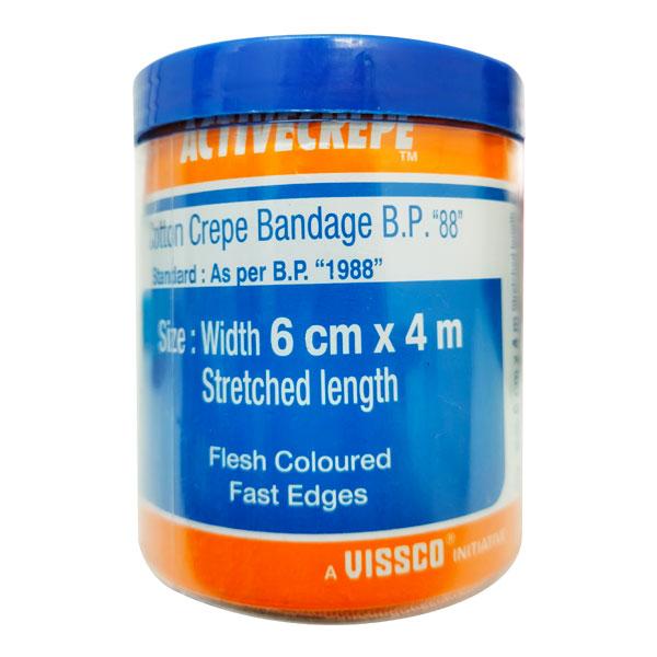 Vissco Activecrepe Cotton Crepe Bandage (6 cm x 4 mtr) - Bandages