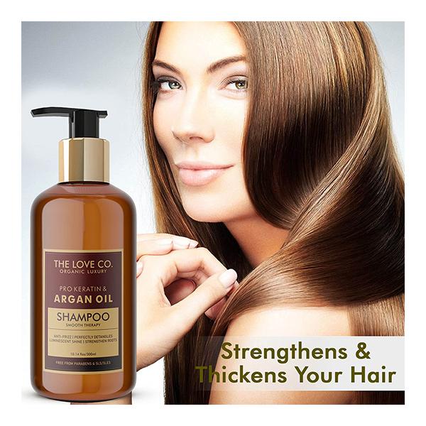 The Love Co. Shampoo - Pro Keratin & Argan Oil 300 ml - Shampoos