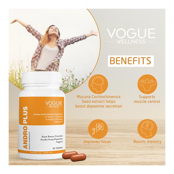 Vogue Wellness Andro Plus Tablet (Pack of 2 x 30's) - Speciality Medicines