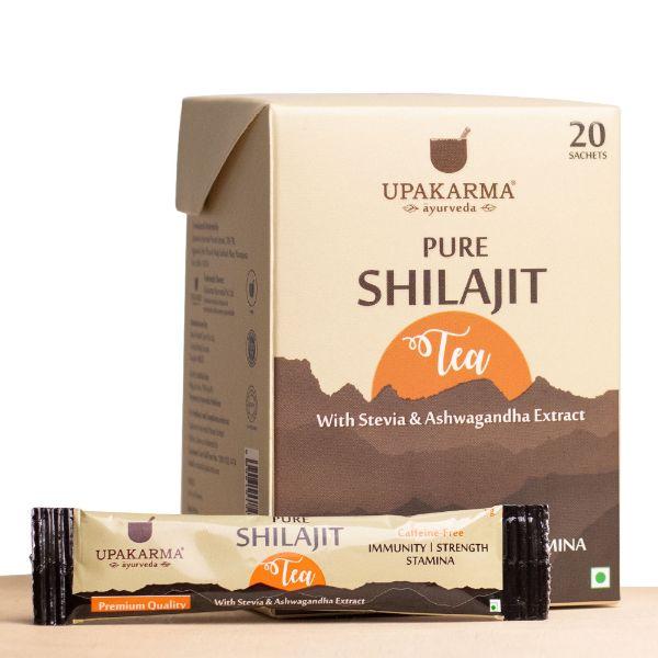 Upakarma Ayurveda Pure Shilajit Tea Sachet (Pack of 20 x 1000 mg) - Teas