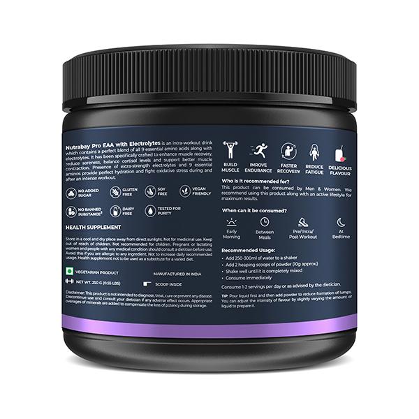 Nutrabay Pro EAA + Electrolytes - Lychee Crush 250 gm - Amino Acids