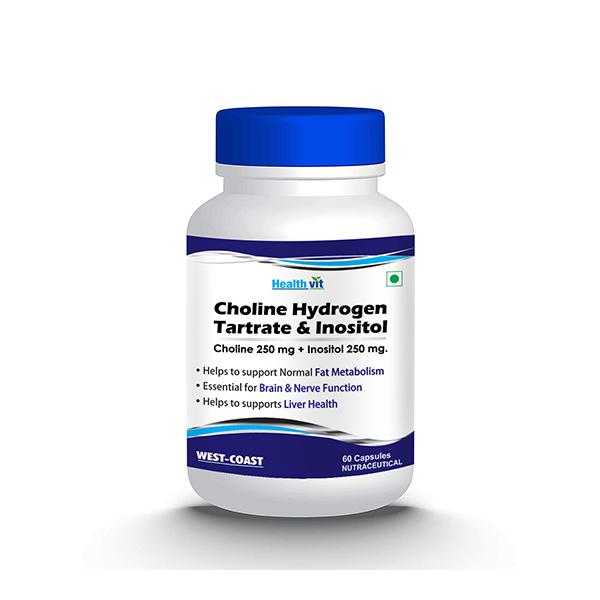 Netmeds | Healthvit Choline Hydrogen Tartrate & Inositol Capsule 60's