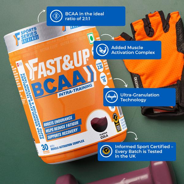 Fast&Up BCAA Powder  - Cola Flavour 450 gm - Bcaa Supplements