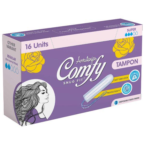 Netmeds | Amrutanjan Comfy Tampon with Disposable Bag - Super 16's