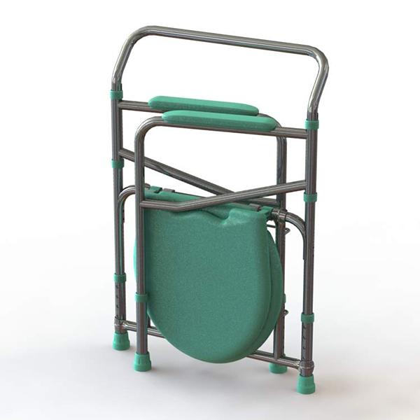 Tynor Commode Chair (UN) (L 35) - Silver - Wheelchairs & Walking Sticks