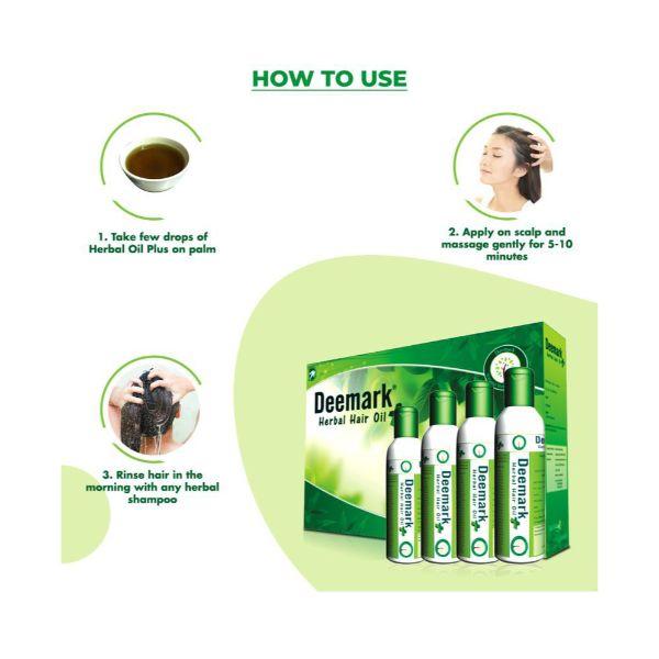 Deemark Herbal Plus Hair Oil (Pack of 4 x 200 ml) - Personal Care (Ayush)