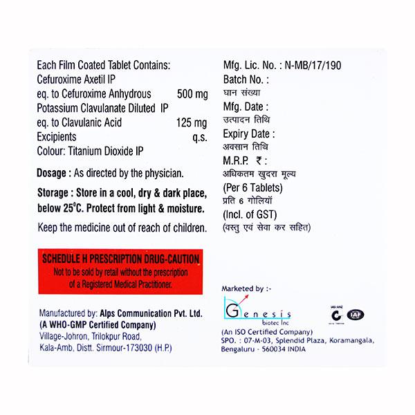 LOXIM CV Tablet 6's - Bacterial Infections-Cep