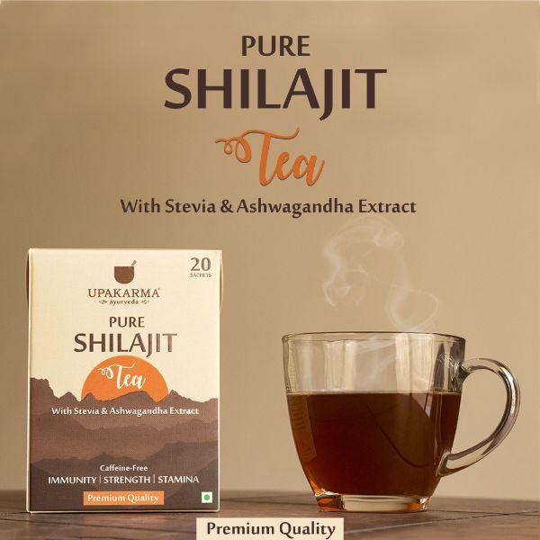 Upakarma Ayurveda Pure Shilajit Tea Sachet (Pack of 20 x 1000 mg) - Teas