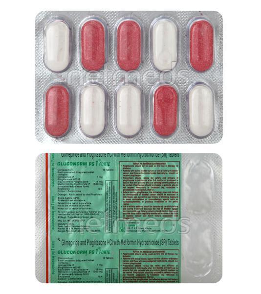 Gluconorm PG Forte 1mg Tablet 10'S - Diabetes-Ant