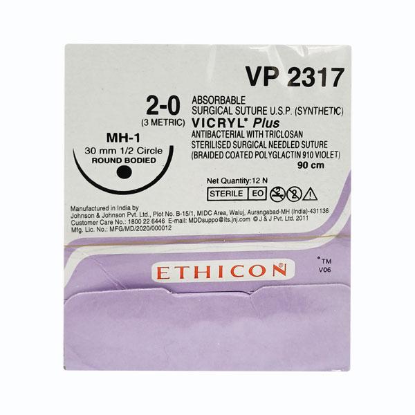 Netmeds | Johnson & Johnson Ethicon Vicryl Plus Absorbable Surgical Suture (2-0) (90 cm) (VP2317)