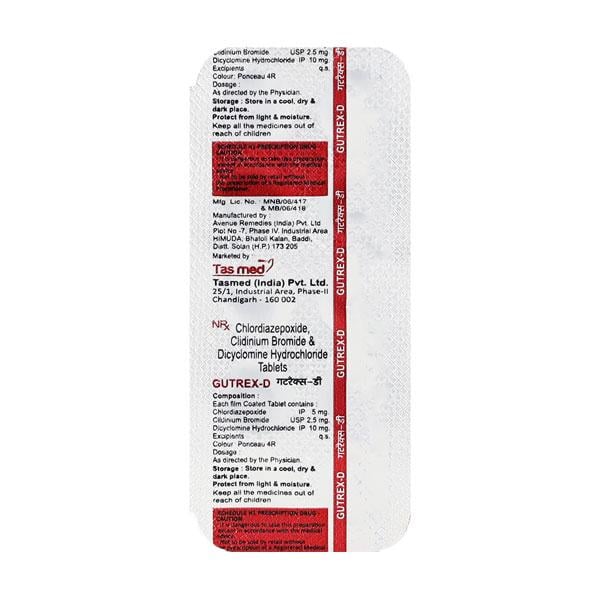 GUTREX D Tablet 10's - Ulcerative Colitis/Bowel Inflammatory Disease-GIT