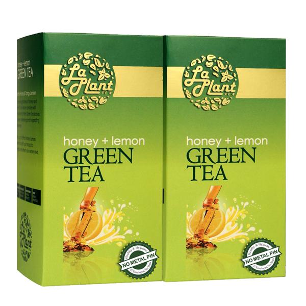 LaPlant Green Tea Bags - Honey & Lemon (Pack of 2 x 25's) - Teas