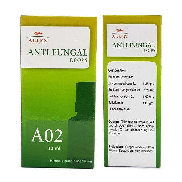 Allen A02 Anti Fungal Drops 30 ml - Homeopathic Drops