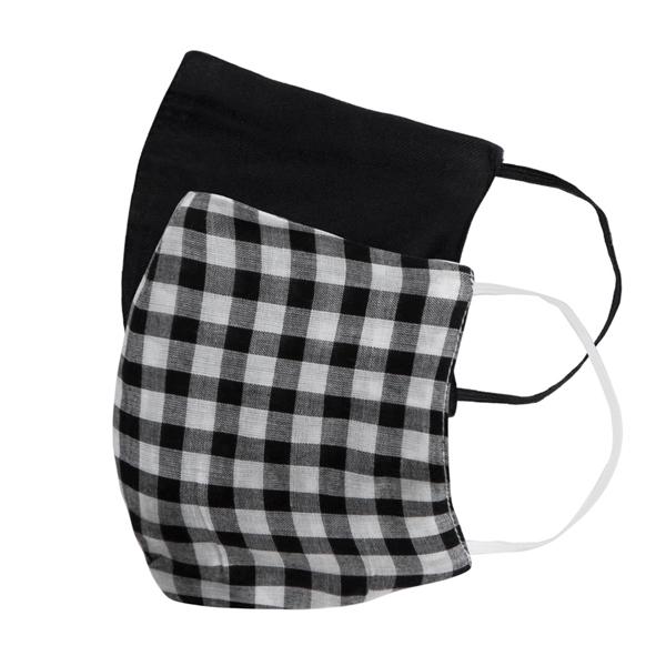 Faballey Monochrome 3 Ply Balloon Reusable Mask Set (2 Pcs) - Face Mask