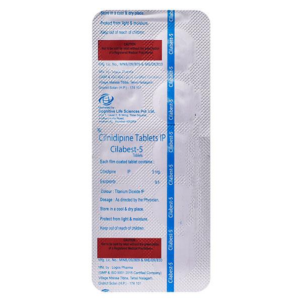 CILABEST 5mg Tablet 10's - Hypertension-Cal