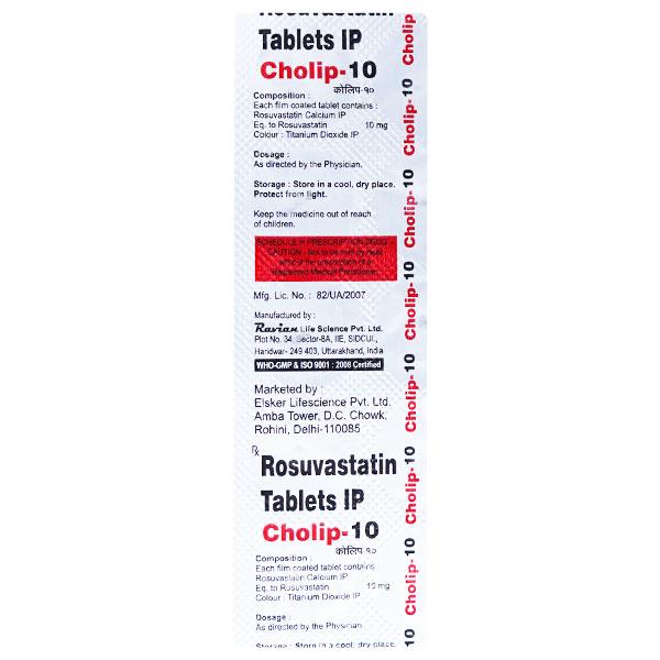 CHOLIP 10 Tablet 10's - High Cholesterol-Dys