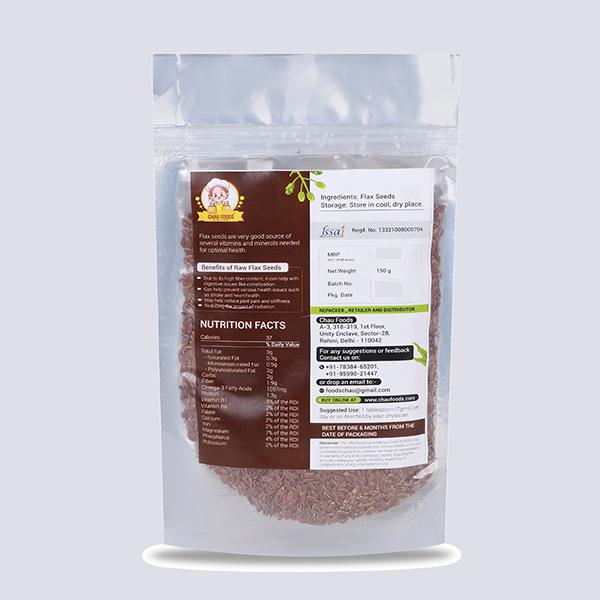 Chau Foods Raw Flax Seeds 150 gm - Nutritional Bars