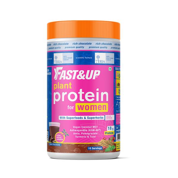 Netmeds | Fast&Up Plant Protein for Women - Chocolate Flavour 450 gm