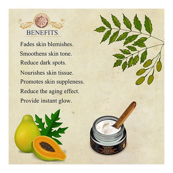Bioayurveda Basics White Clay Anti-Blemish Face Pack Creme 20 gm - Face Packs
