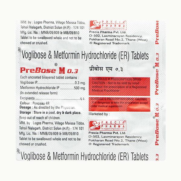 Prebose M 0.3 Tablet 10's - Diabetes-Ant