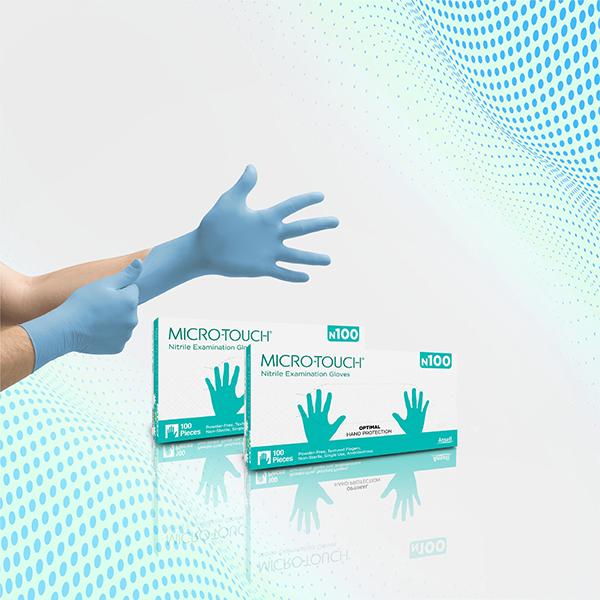Ansell Micro Touch Nitrile Examination Gloves N100 (L) (Pack of 2 x 100's) - Gloves - S