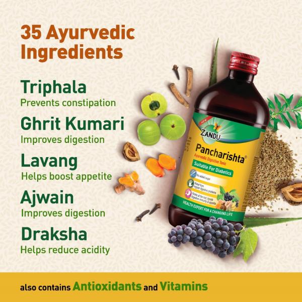 Zandu Pancharishta Digestive Tonic (For Diabetics) 650 ml - Digestive Care