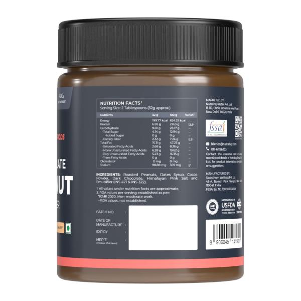Nutrabay Foods Original Peanut Butter - Chocolate Intense, Creamy 400 gm - Weight Loss
