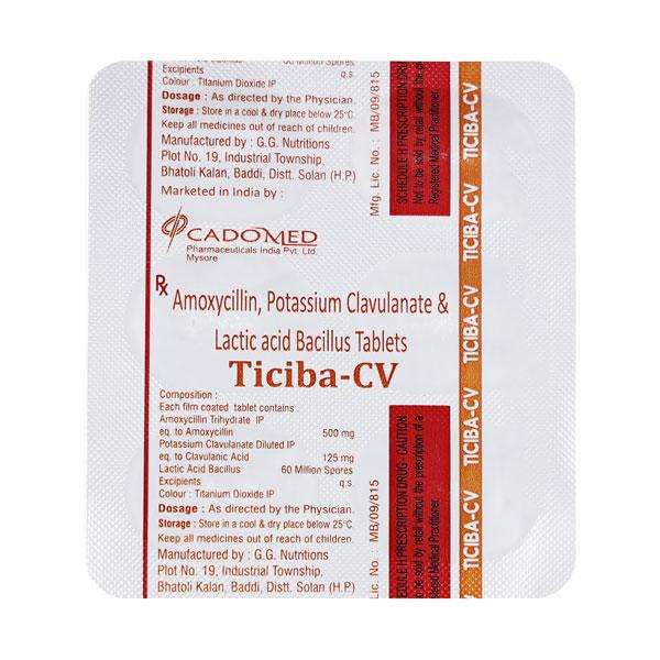 TICIBA CV Tablet 6's - Bacterial Infections-Pen