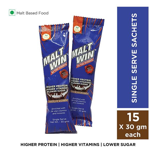 Maltwin Health Drink Powder - Chocolate Flavour (Pack of 15 x 30 gm) - Protein Supplements