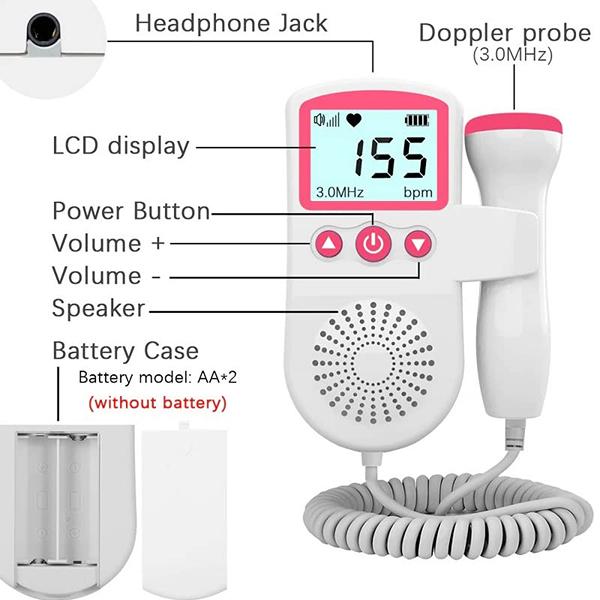 Paxmax Fetal Doppler with Head Phone Jack - Fetal Doppler