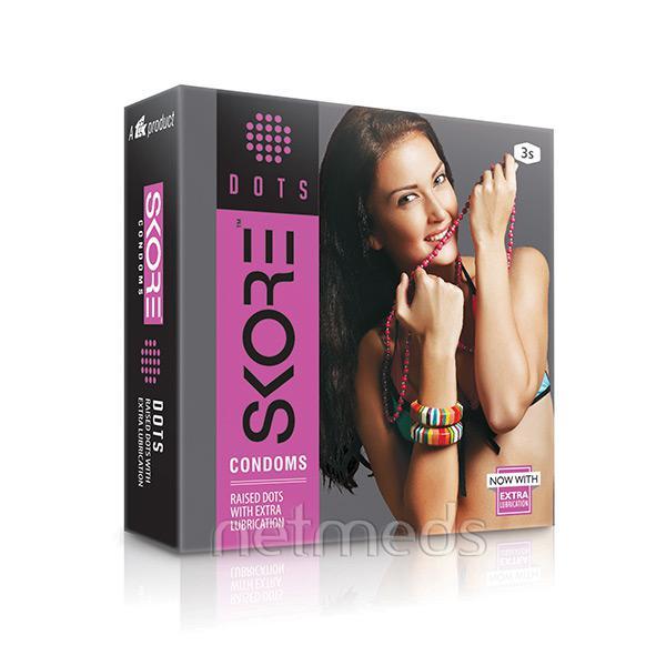Netmeds | Skore Dots with Extra Lubrication & Vanilla Scented 3's