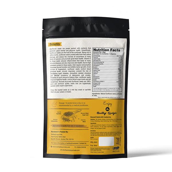 Narbada Ayurveda Natural Sunflower Seeds (Pack of 4 x 100 gm) - Health Products