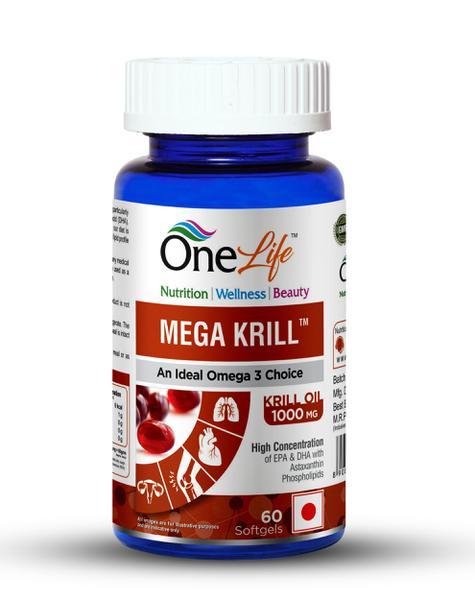 Onelife Mega Krill Softgels 60's - Omega Fish Oil Fatty Acids
