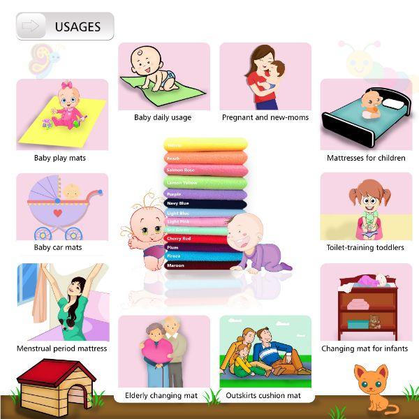 Cozymat Waterproof Bed Protector (L) - Pink - Baby Bedding