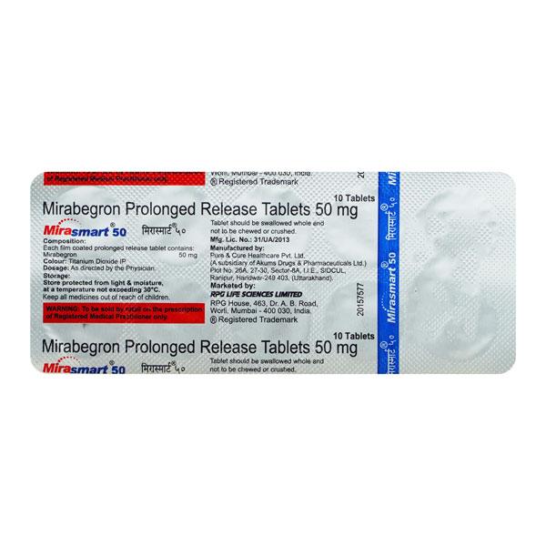 Mirasmart 50mg Tablet 10'S - Bladder And Prostate Disorders-Dru