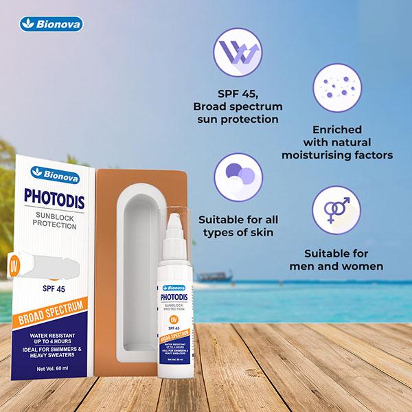 Bionova Photodis SPF 45 Sunblock Protection Lotion 60 ml - Face Sunscreen