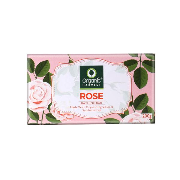 Organic Harvest Bathing Bar - Rose 200 gm - Soaps