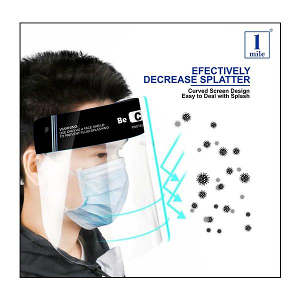 1Mile Protective Face Shield - Be Careful (200 Micron) - Face Masks