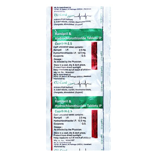 CUPRIL H 2.5 Tablet 10's - Hypertension-ACE