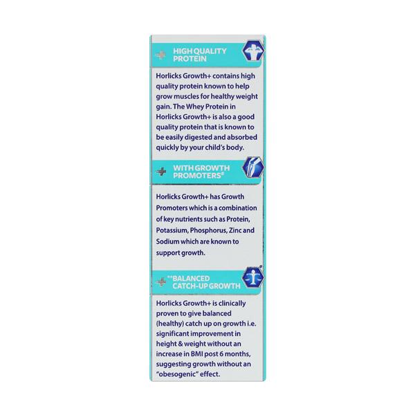 Horlicks Growth Plus  (3-9 Years) Powder - Vanilla Flavour 200 gm (Refill Pack) - Nutritional Supplement