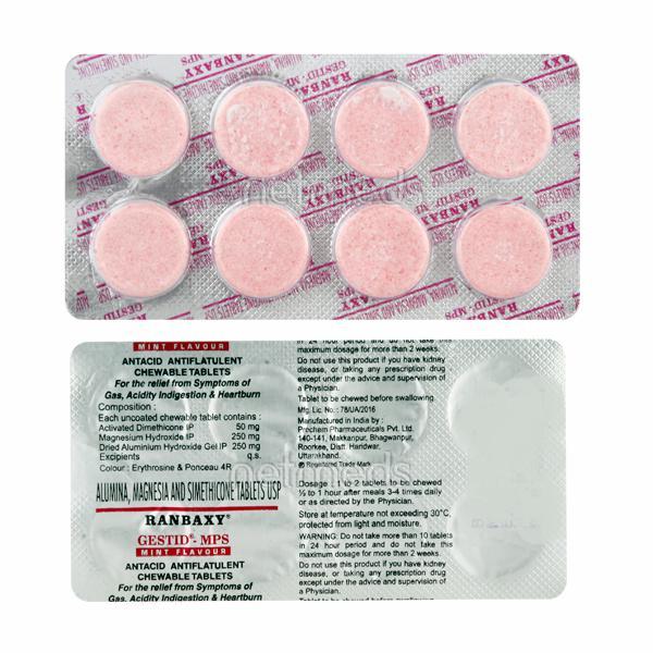 Gestid MPS Mint Flavour Tablet 8'S - Ulcer/Reflux/Flatulence-Aaa