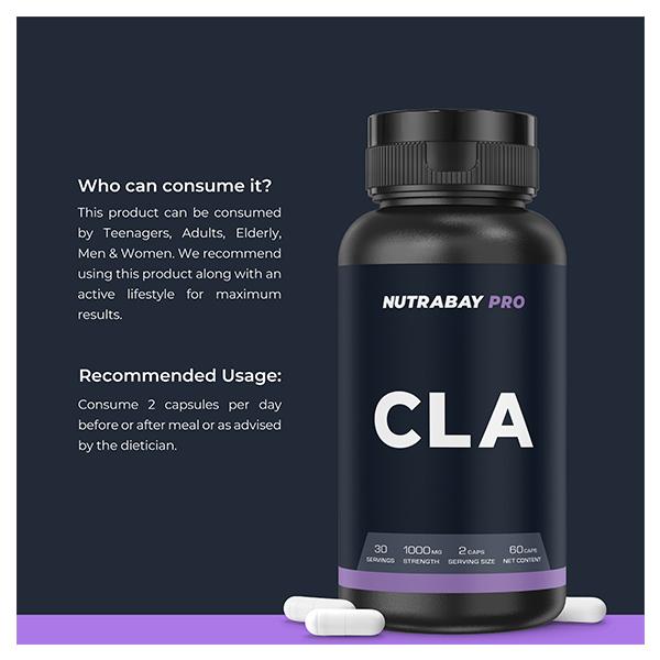 Nutrabay Pro CLA 1000mg Capsule 60's - Bcaa Supplements