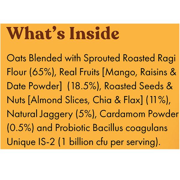 Joyful Inside Instant Ragi Oatmeal - Mango Cardamom Almond 320 gm - Nutritional Bars