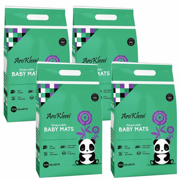 Netmeds | AroKleen Disposable Baby Mats (60 x 60 cm) (Pack of 4 x 10's) 1's