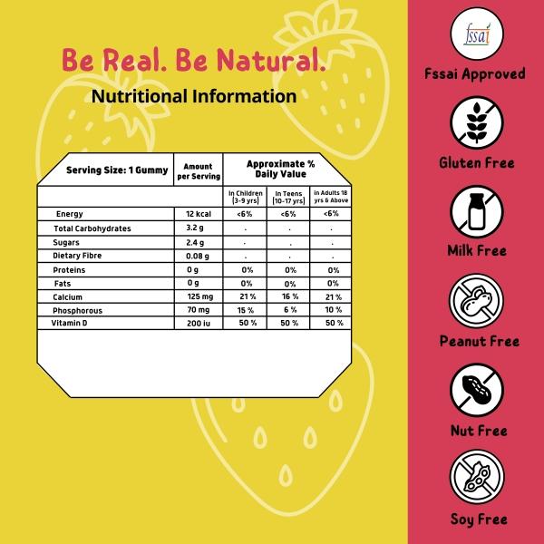 The Old Natural Junior Bone Health with Calcium & Vitamin Gummies - Mango & Strawberry 30's - Calcium And Minerals