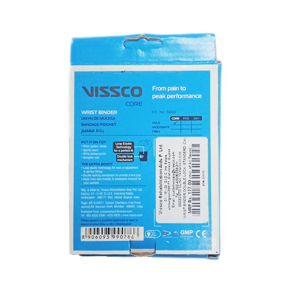 Vissco Core Wrist Binder with Double Lock Mild Support - Standard (Grey) (0603) - Hand/Wrist Supports