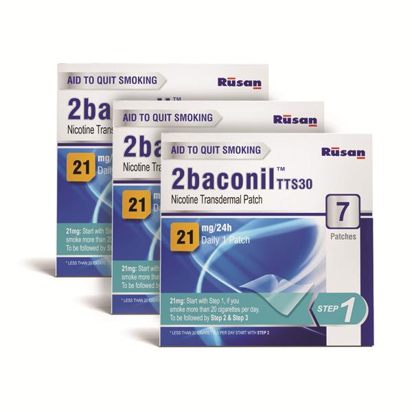 Netmeds | 2baconil TTS30 21mg Nicotine Transdermal Patches (Pack of 3 x 7's) (N)