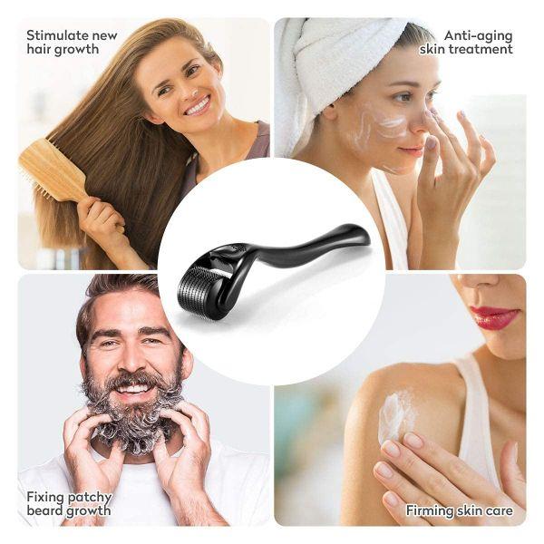 DRS Derma Roller System 540 Titanium Alloy Micro Needles (0.5 mm) - Black - Beard Rollers